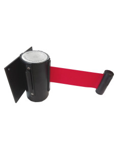 FIJACION MURAL LACADA NEGRA CON CINTA ROJA EXTENSIBLE 2MT.
