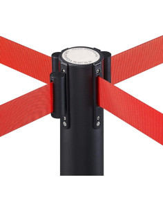 2 POSTES SEPARADORES NEGRO CON CINTA ROJA 3M FESA 2