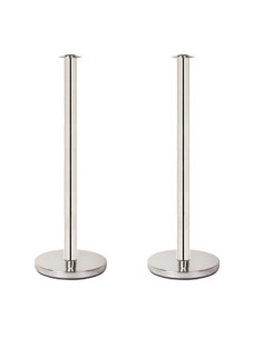 2 POSTES SEPARADORES INOXIDABLE PARA CORDÓN TEMINACION PLANA