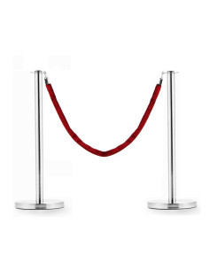 2 POSTES SEPARADORES INOXIDABLE TERMINACION PLANA CON...