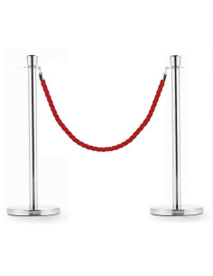 2 POSTES SEPARADORES  INOXIDABLE TERMINACION CONICA CON...