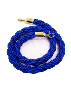 CORDÓN AZUL TRENZADO ACABADO DORADO